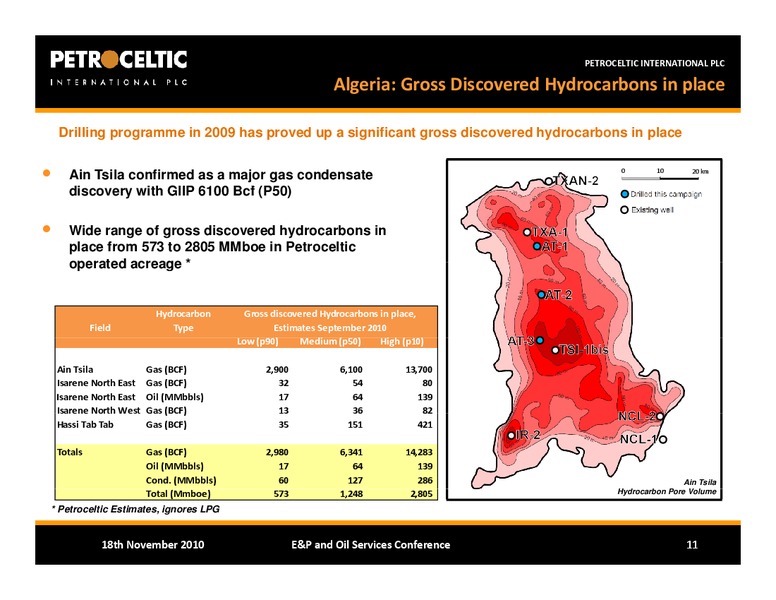 BAML EP AND OIL SERVICES CONFERENCE – Petroceltic International Plc – slide 11