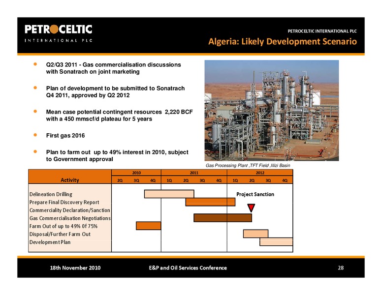 BAML EP AND OIL SERVICES CONFERENCE – Petroceltic International Plc – slide 28