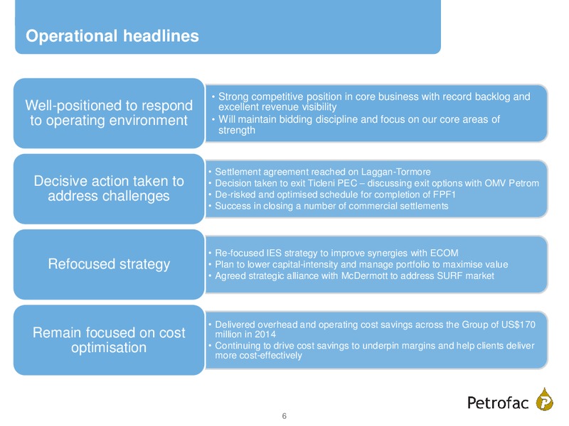 FINAL RESULTS 2014 – Petrofac – slide 5