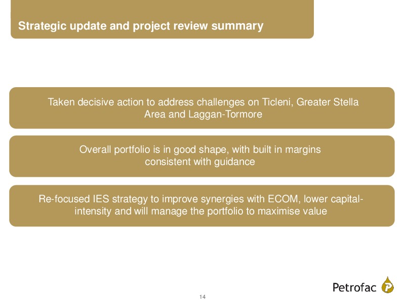 FINAL RESULTS 2014 – Petrofac – slide 13