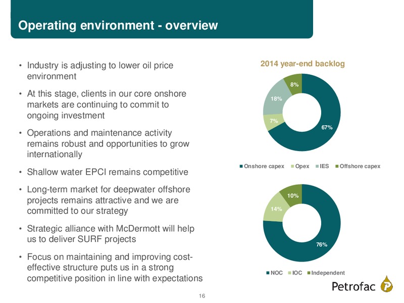 FINAL RESULTS 2014 – Petrofac – slide 15