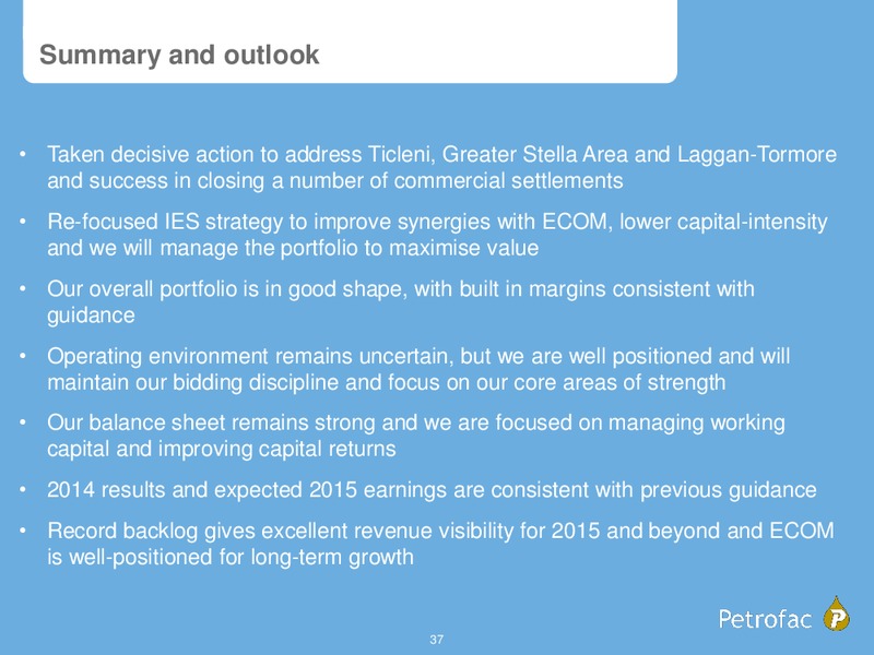 FINAL RESULTS 2014 – Petrofac – slide 36
