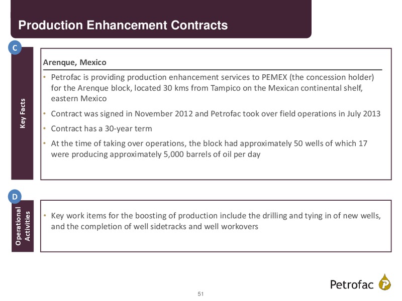 FINAL RESULTS 2014 – Petrofac – slide 50