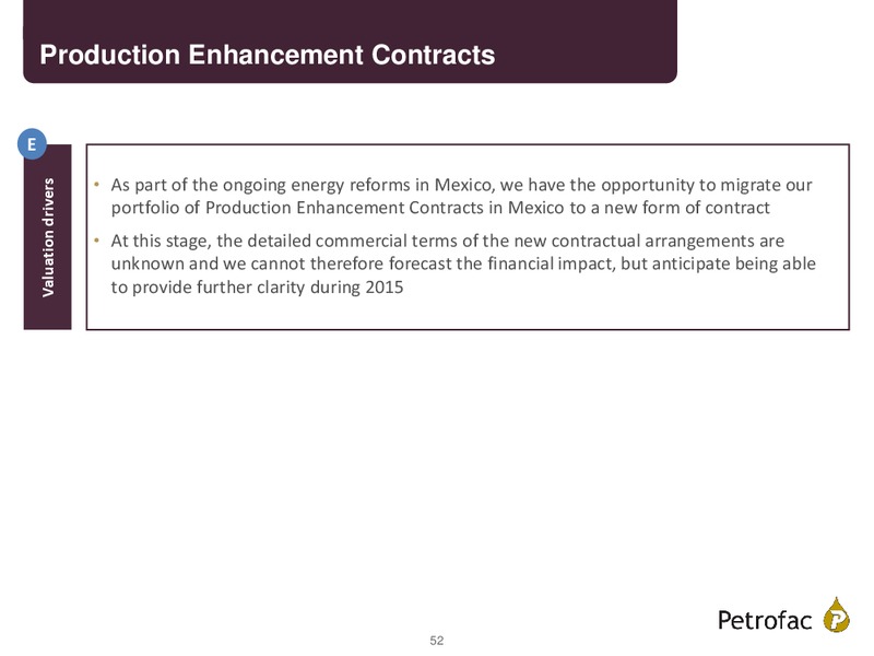 FINAL RESULTS 2014 – Petrofac – slide 51