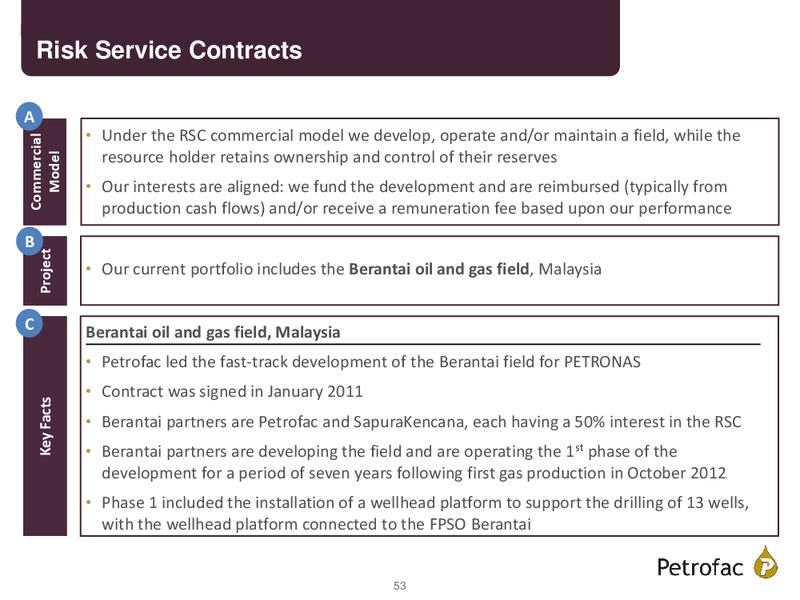 FINAL RESULTS 2014 – Petrofac – slide 52