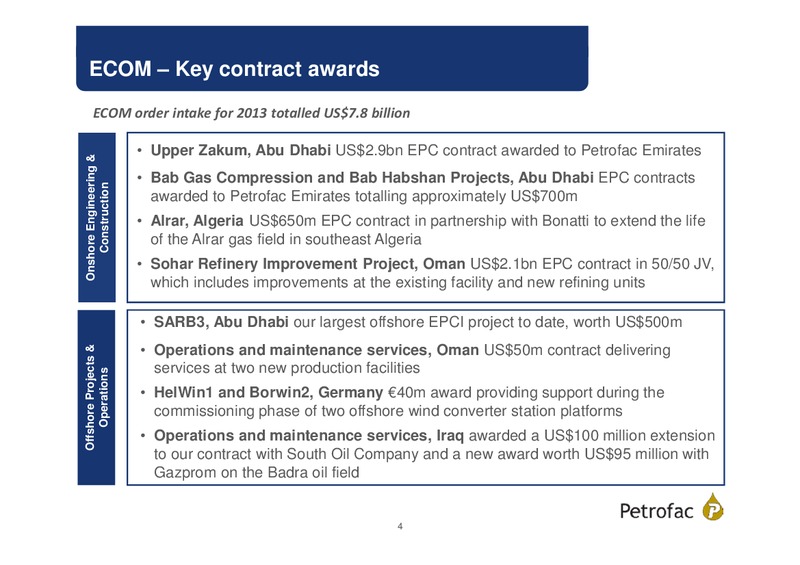 FINAL RESULTS 2013 – Petrofac – slide 3