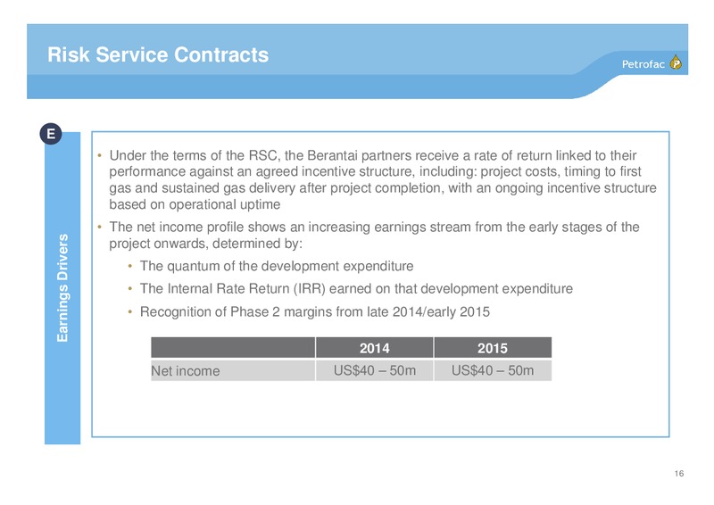 H1 2013 GUIDANCE UPDATE CALL – Petrofac – slide 15