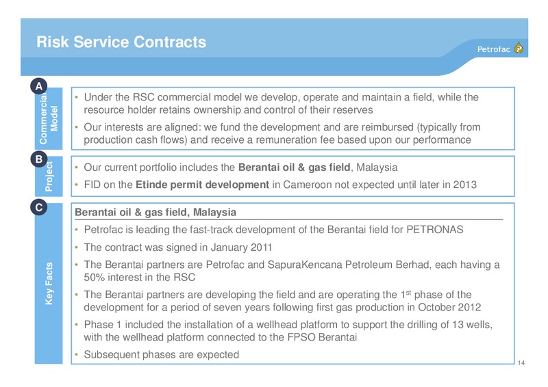 INVESTOR PRESENTATION – Petrofac – slide 13