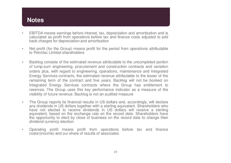 INTERIM RESULTS 2014 – Petrofac – slide 22