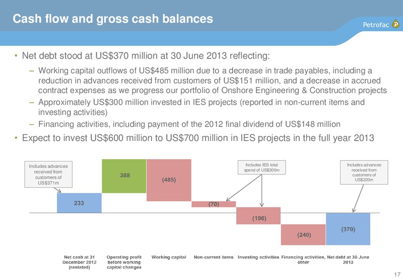 2013 INTERIM RESULTS – Petrofac – slide 16