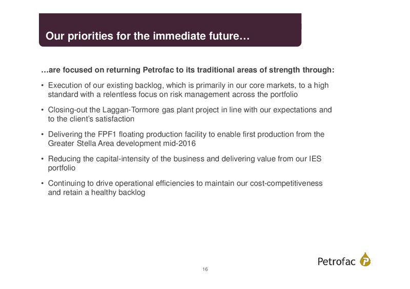 Q2 2015 Results – Petrofrac – slide 15