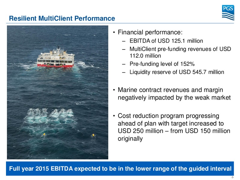 Q2 2015 AND H1 RESULTS – Petroleum Geo Services (PGS) – slide 2