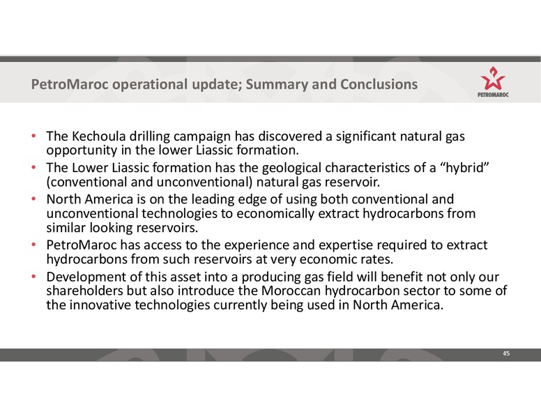 Investor Presentation – Petromaroc Corporation Plc – slide 45