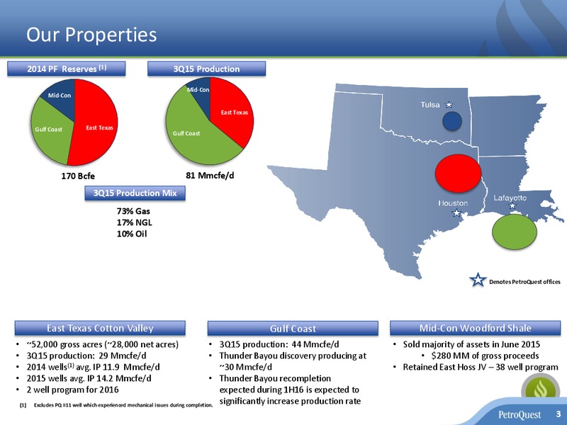 January 2016 Investor Presentation – Petroquest Energy Inc. – slide 2