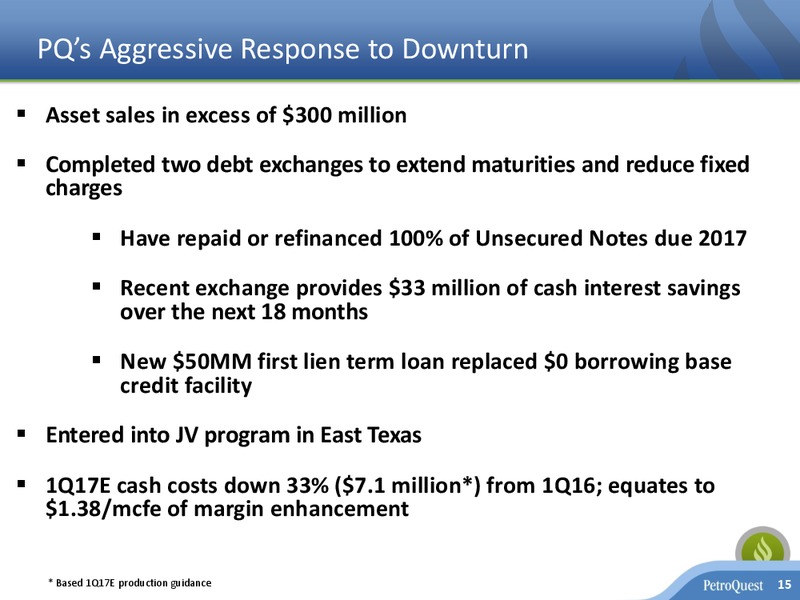 April 2017 Corporate Presentation – Petroquest Energy Inc. – slide 14