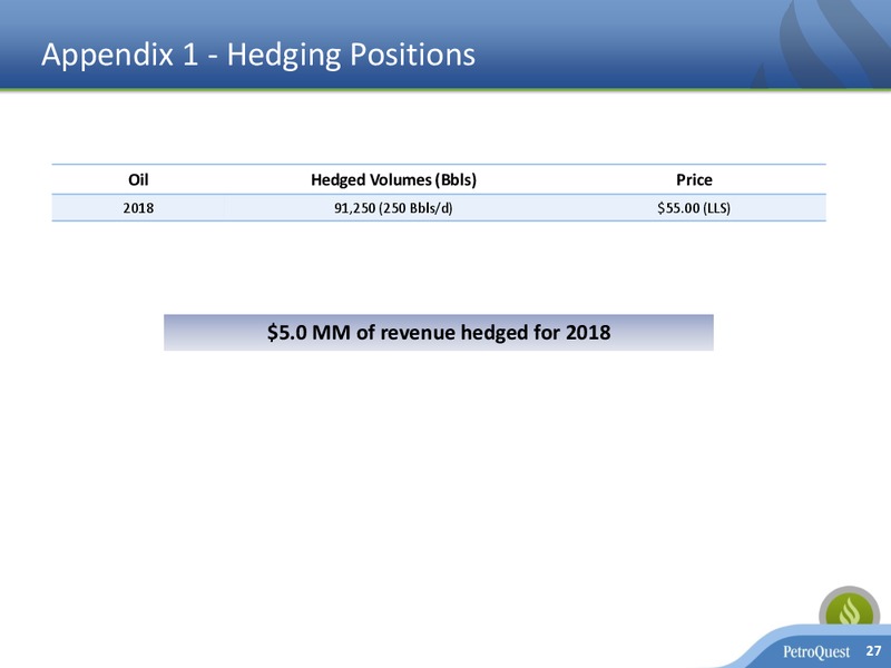 May 2018 Investor Presentation – Petroquest Energy Inc. – slide 26