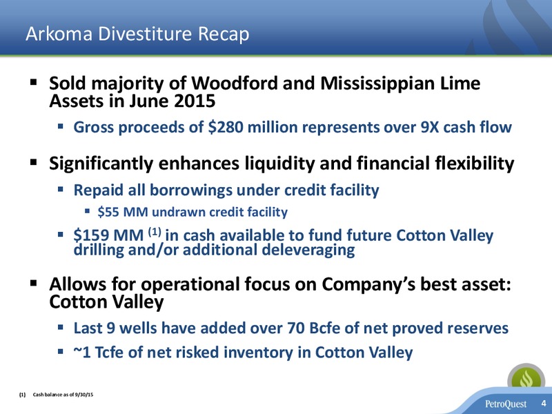 December 2015 Investor Presentation – Petroquest Energy Inc. – slide 3