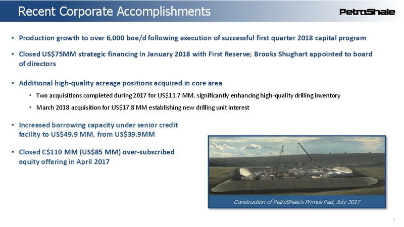 May 2018 Investor Presentation – Petroshale Inc. – slide 7