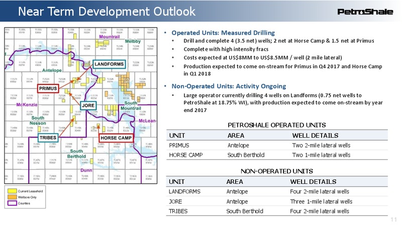 September 2017 Corporate Presentation – Petroshale Inc. – slide 11