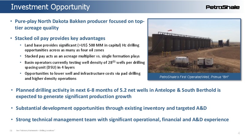 September 2017 Investor Presentation – Petroshale Inc. – slide 3