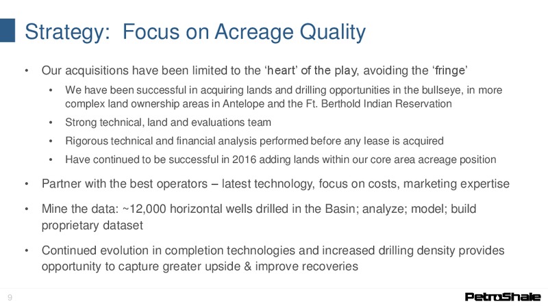 October 2016 Corporate Presentation – Petroshale Inc. – slide 7