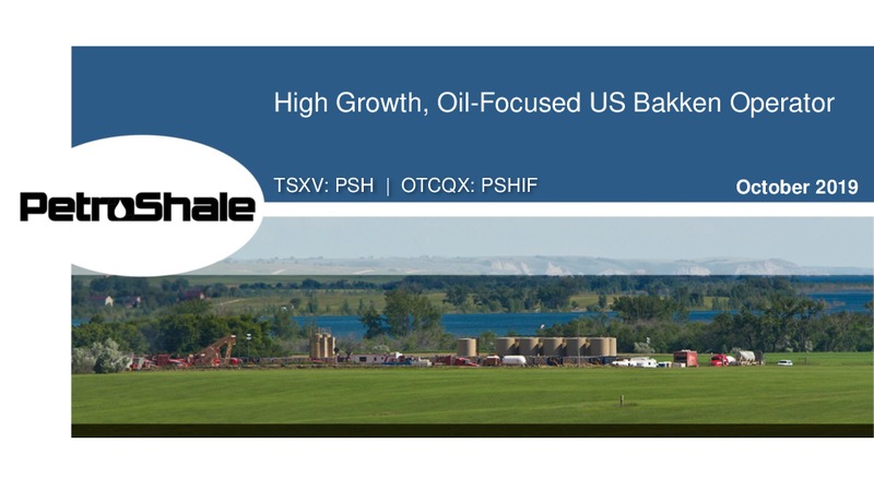 October 2019 Investor Presentation – Petroshale Inc. – slide 1
