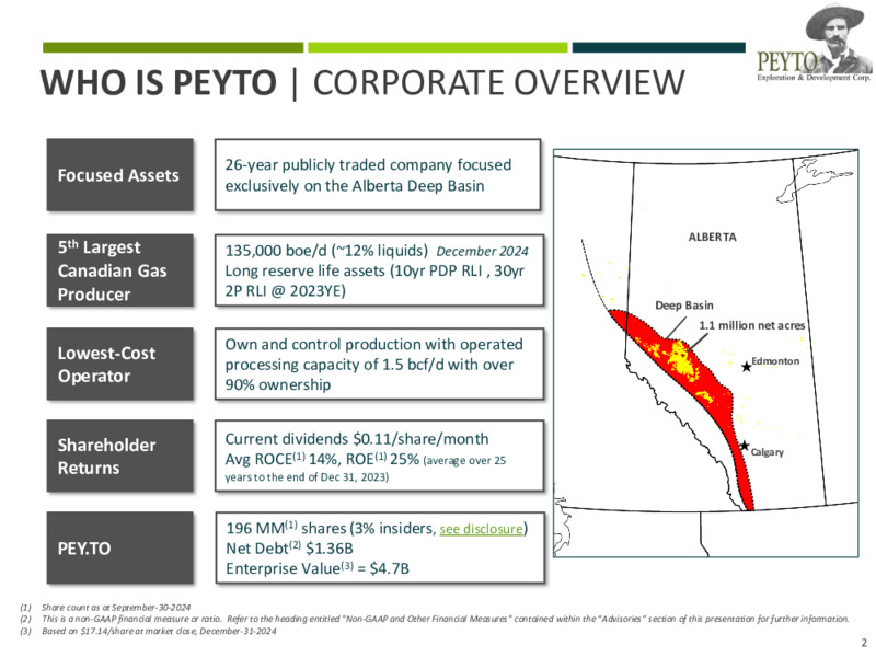 Corporate Presentation – Peyto Exploration & Development Corp – slide 2
