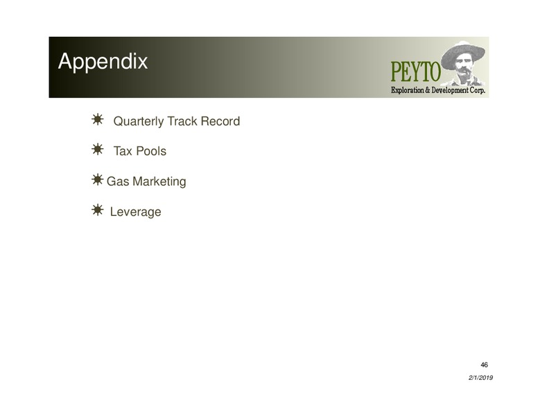 February 2019 Corporate Presentation – Peyto Exploration & Development Corp – slide 45