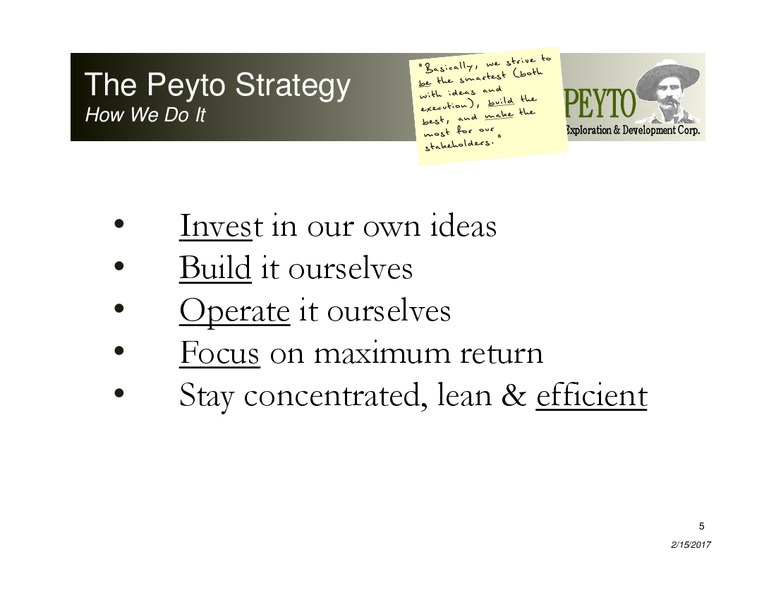 February 2017 Investor Presentation – Peyto Exploration & Development Corp – slide 4