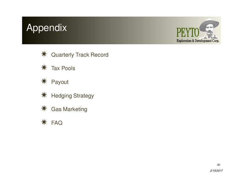 February 2017 Investor Presentation – Peyto Exploration & Development Corp – slide 40