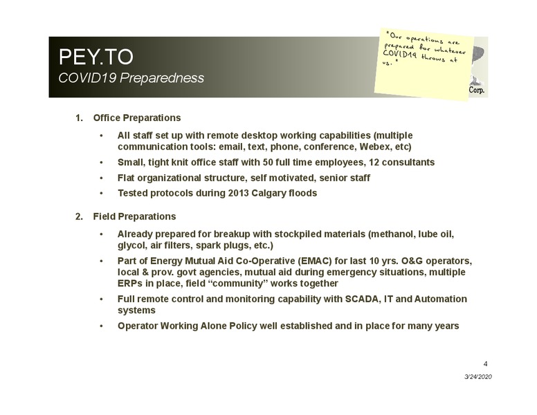 March 2020 Investor Presentation – Peyto Exploration & Development Corp – slide 3