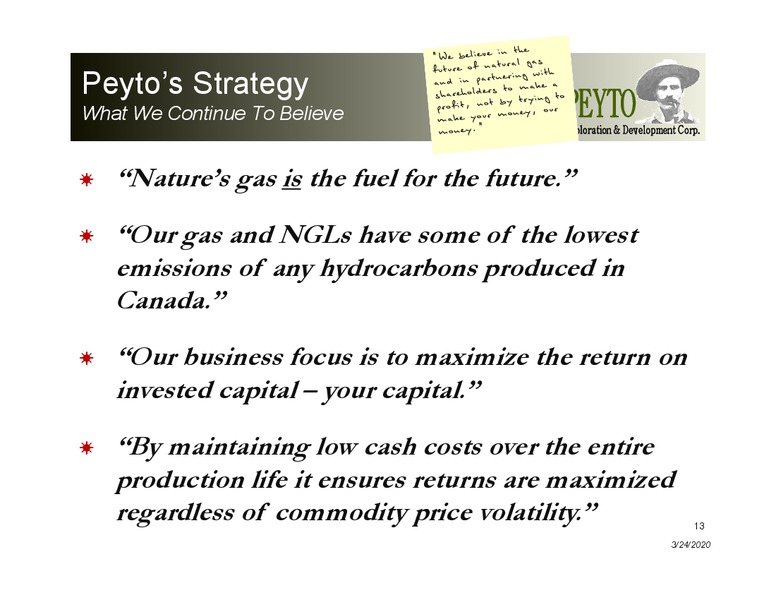 March 2020 Investor Presentation – Peyto Exploration & Development Corp – slide 12