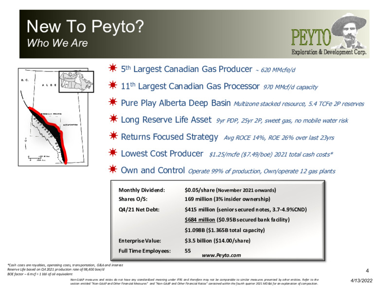 April 2022 Corporate Presentation – Peyto Exploration & Development Corp – slide 2