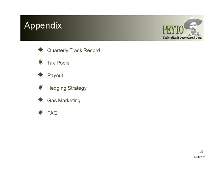 April 2016 Corporate Presentation – Peyto Exploration & Development Corp – slide 38