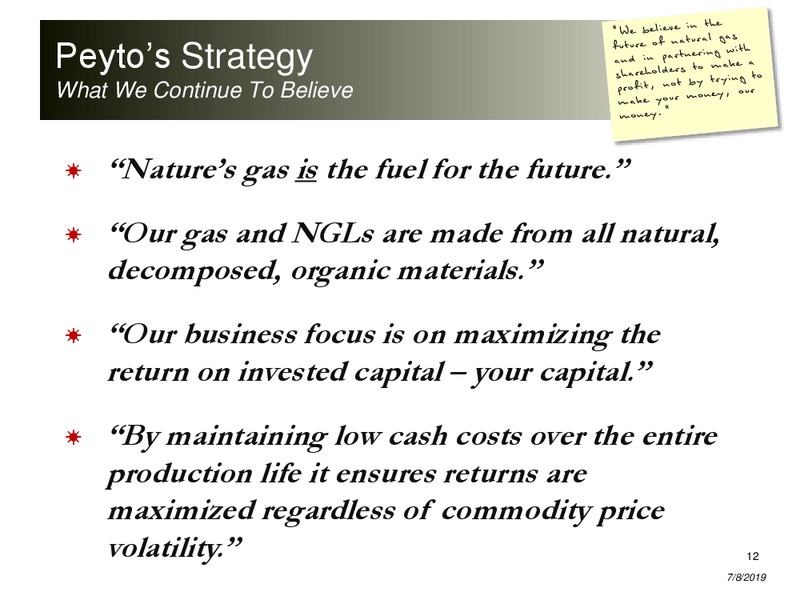 July 2019 Corporate Presentation – Peyto Exploration & Development Corp – slide 11