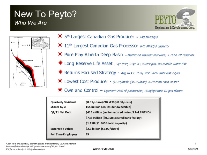 August 2021 Corporate Presentation – Peyto Exploration & Development Corp – slide 2