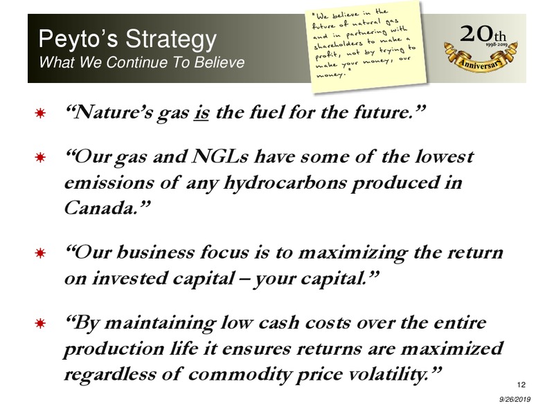 September 2019 Corporate Presentation – Peyto Exploration & Development Corp – slide 11