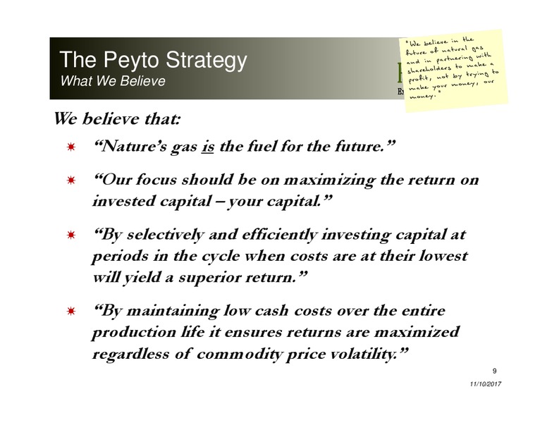 November 2017 Investor Presentation – Peyto Exploration & Development Corp – slide 8