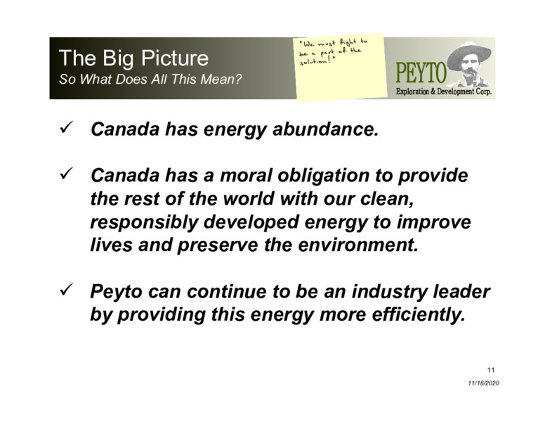 Corporate Presentation   November 2020 – Peyto Exploration & Development Corp – slide 10