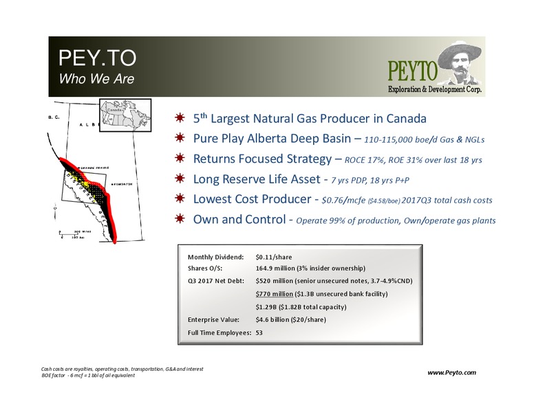December 2017 Corporate Presentation – Peyto Exploration & Development Corp – slide 2