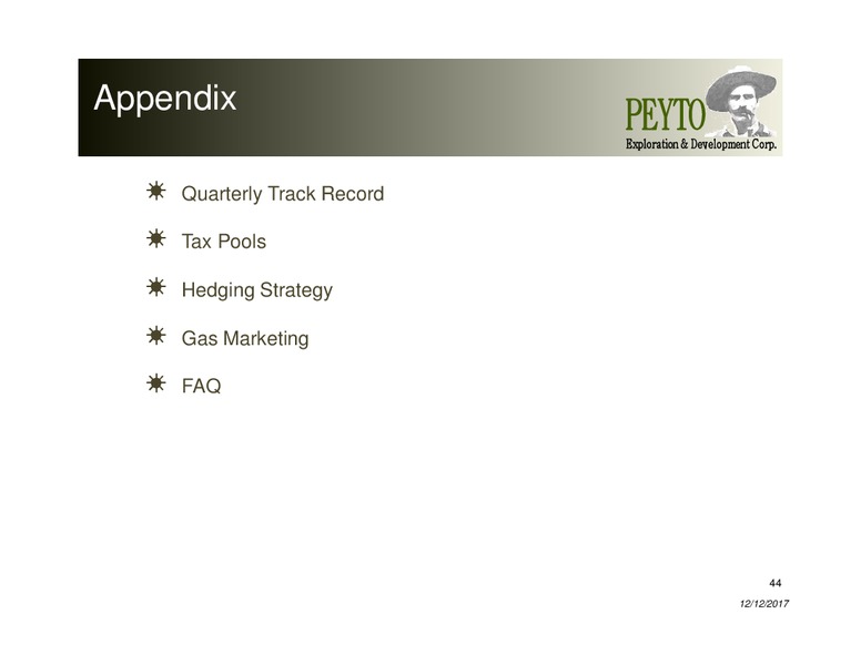 December 2017 Corporate Presentation – Peyto Exploration & Development Corp – slide 43