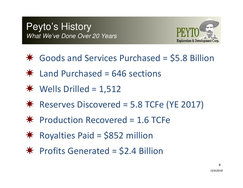 December 2018 Investor Presentation – Peyto Exploration & Development Corp – slide 5