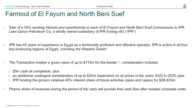 Interim Results 2021 – Pharos Energy – slide 5