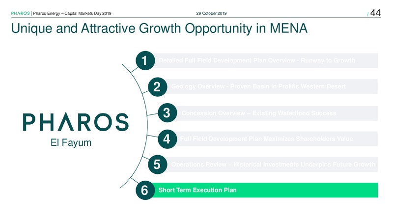 Capital Markets Day 2019 – Pharos Energy – slide 43