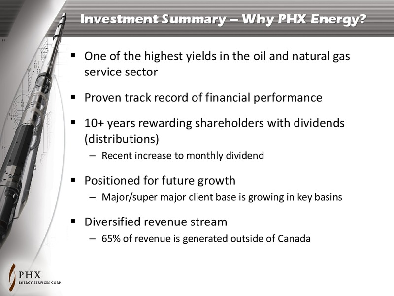 AUGUST 2014 INVESTOR PRESENTATION – Phx Energy Services Corp – slide 12