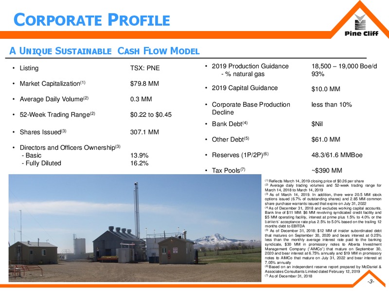 March 2019 Corporate Presentation – Pine Cliff Energy Ltd. – slide 2