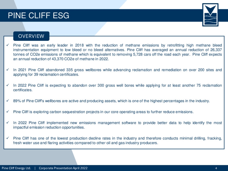April 2022 Corporate Presentation – Pine Cliff Energy Ltd. – slide 5