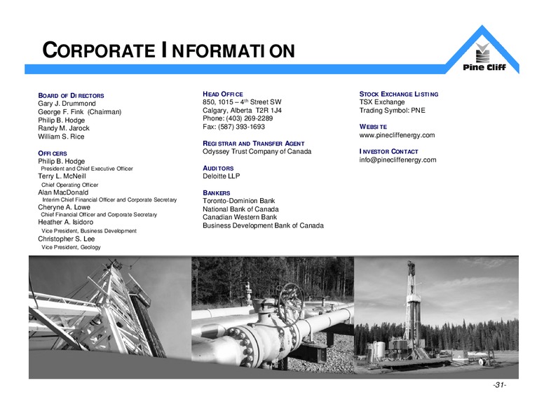 June 2018 Investor Update Presentation – Pine Cliff Energy Ltd. – slide 30