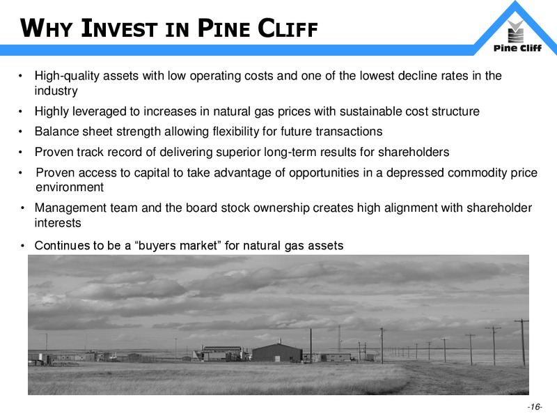 September 2015 Investor Update – Pine Cliff Energy Ltd. – slide 16