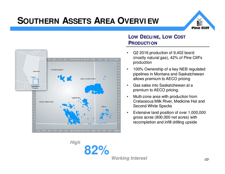 October 2016 Investor Update – Pine Cliff Energy Ltd. – slide 22